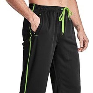 TACVASEN Men's Casual Jogger Athletic Pants Open Bottom Mesh Sweatpants 2XL